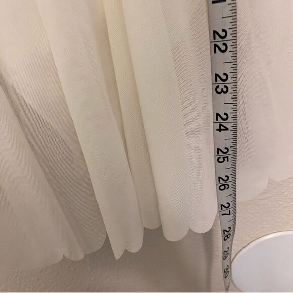 WEISSMAN solo custom Dance white Costume rhinestoned Scallop Hem Dress D10958 LC - Picture 13 of 15